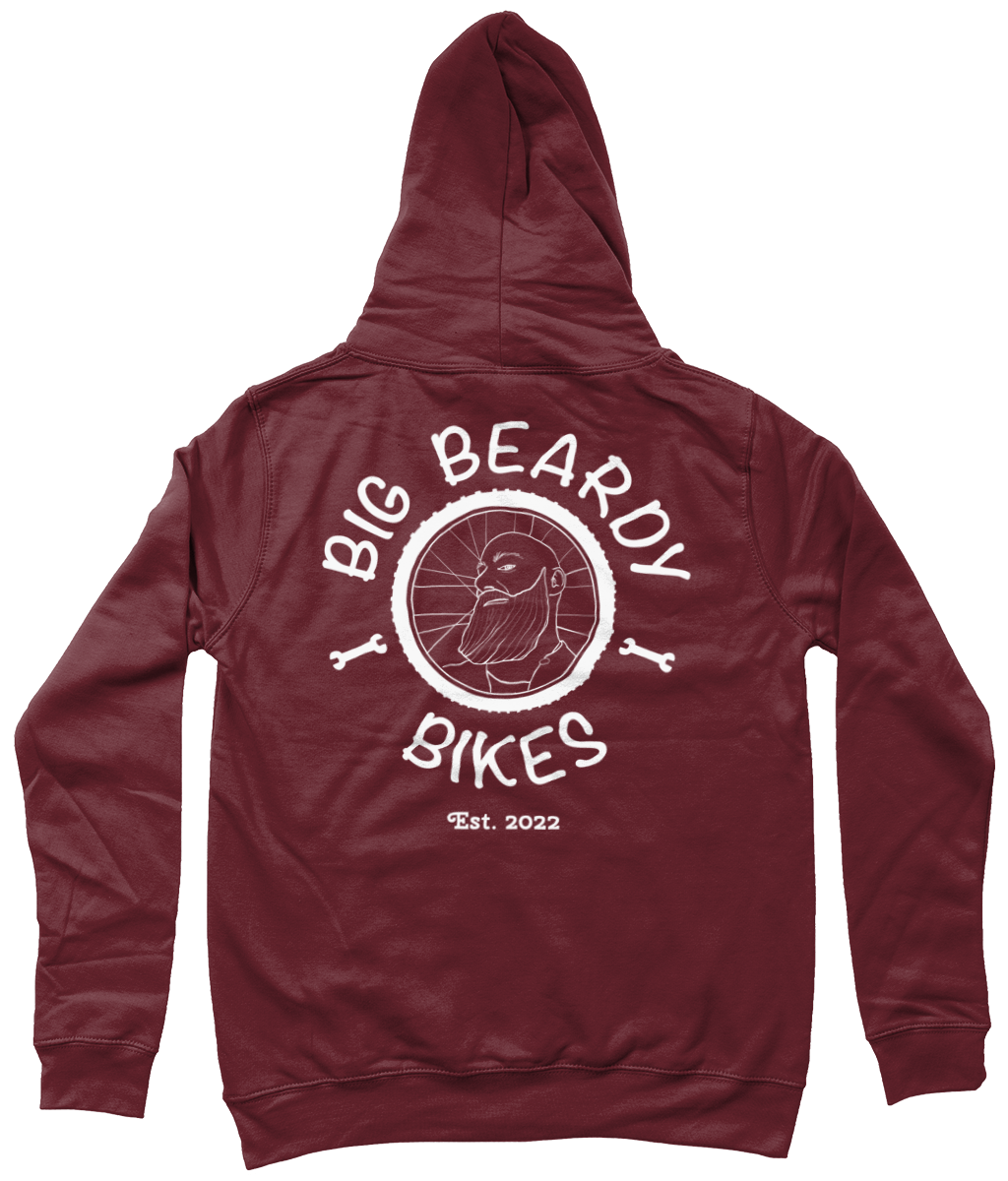 Big beardy bicycle mechanic AWDis Girlie College Hoodie burgundy - White Logo
