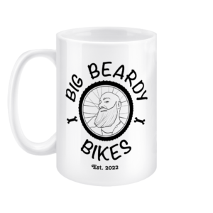 Big beardy bicycle mechanic mug