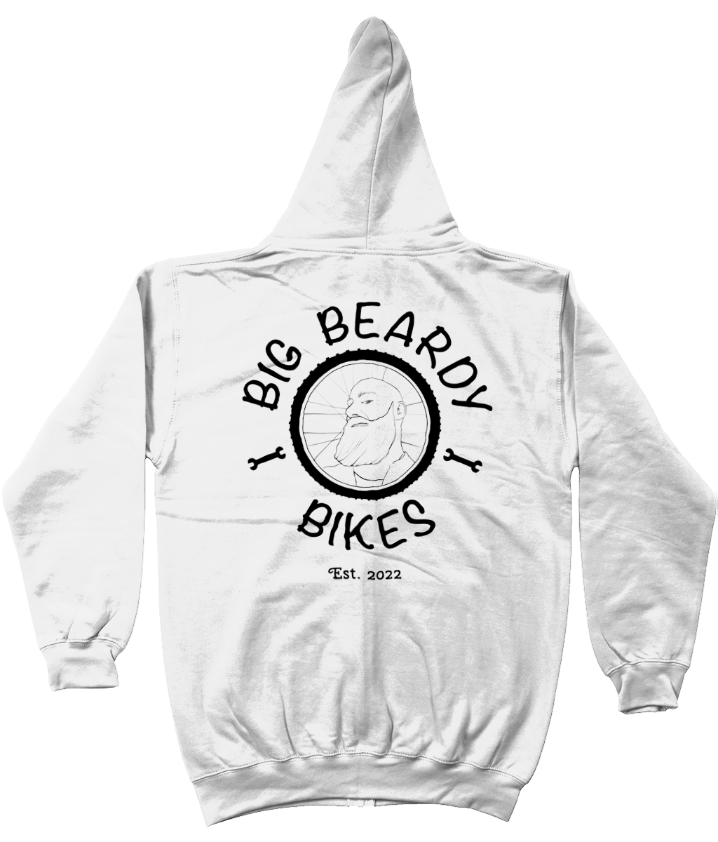 Big beardy bicycle mechanic AWDis Zoodie arctic white - Black Logo