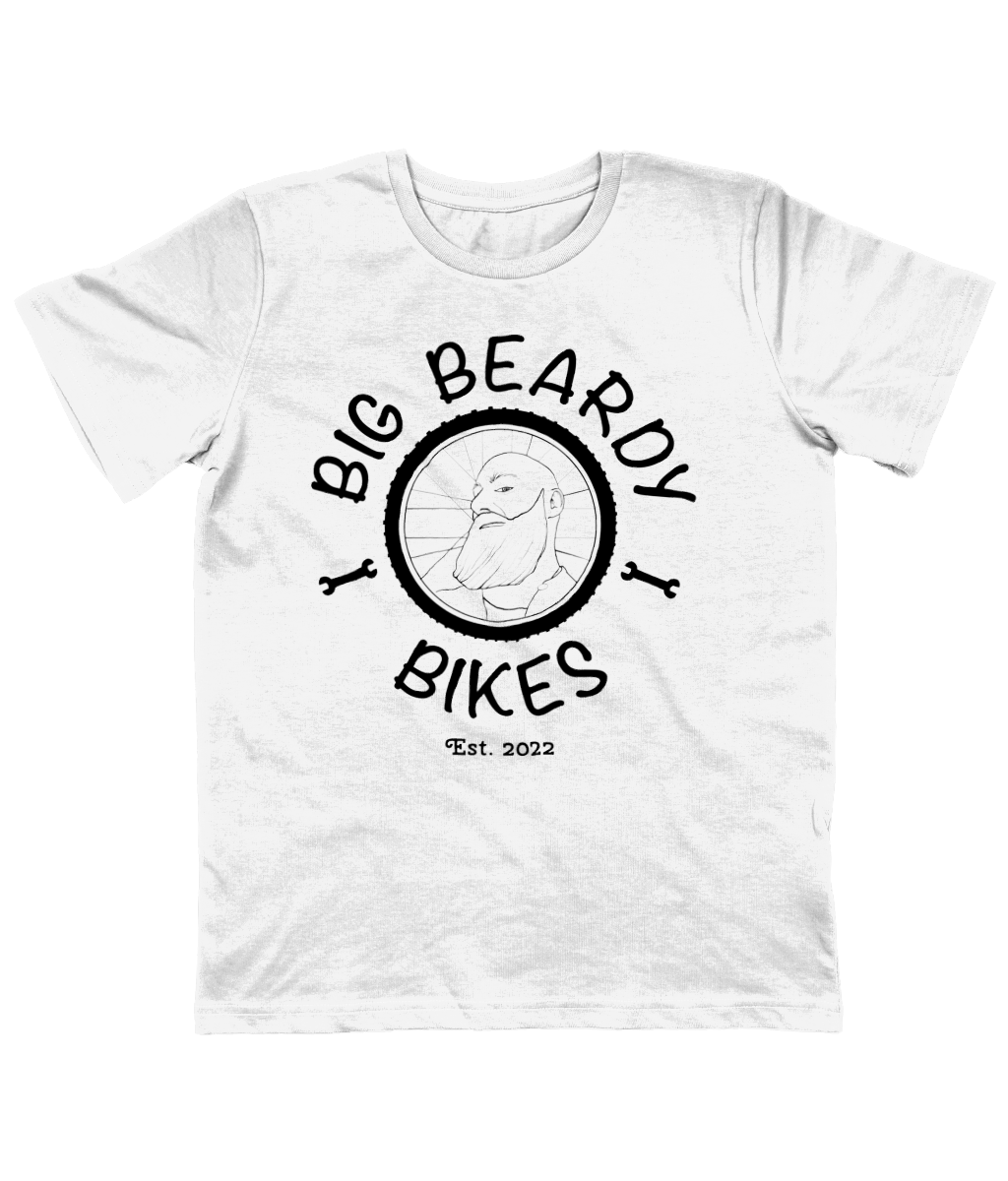 Big beardy bikes bicycle mechanic Junior Classic Jersey T-Shirt white - Black Logo