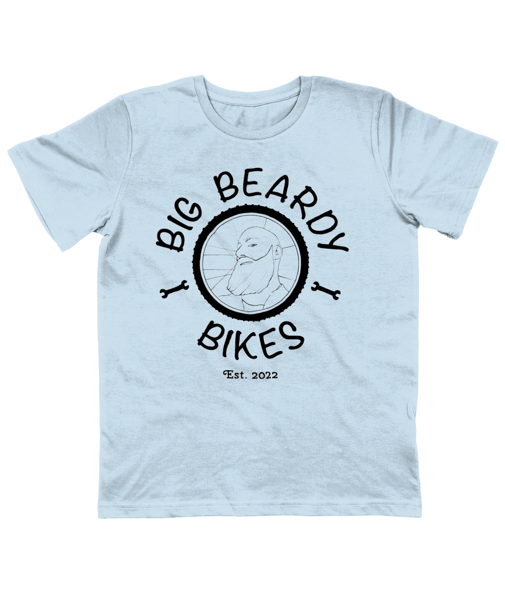 Big beardy bikes bicycle mechanic Junior Classic Jersey T-Shirt light blue - Black Logo