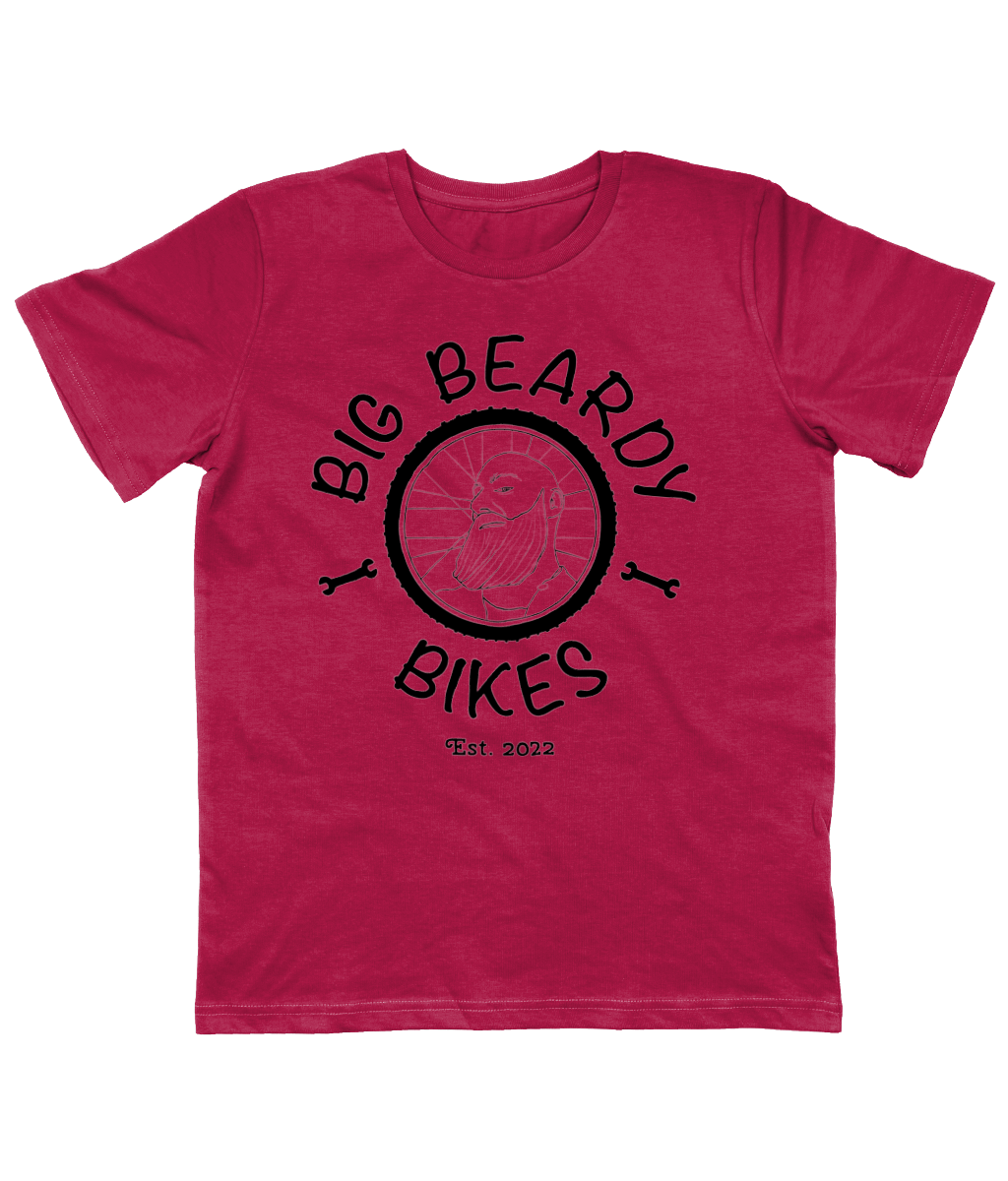 Big beardy bikes bicycle mechanic Junior Classic Jersey T-Shirt hot pink - Black Logo