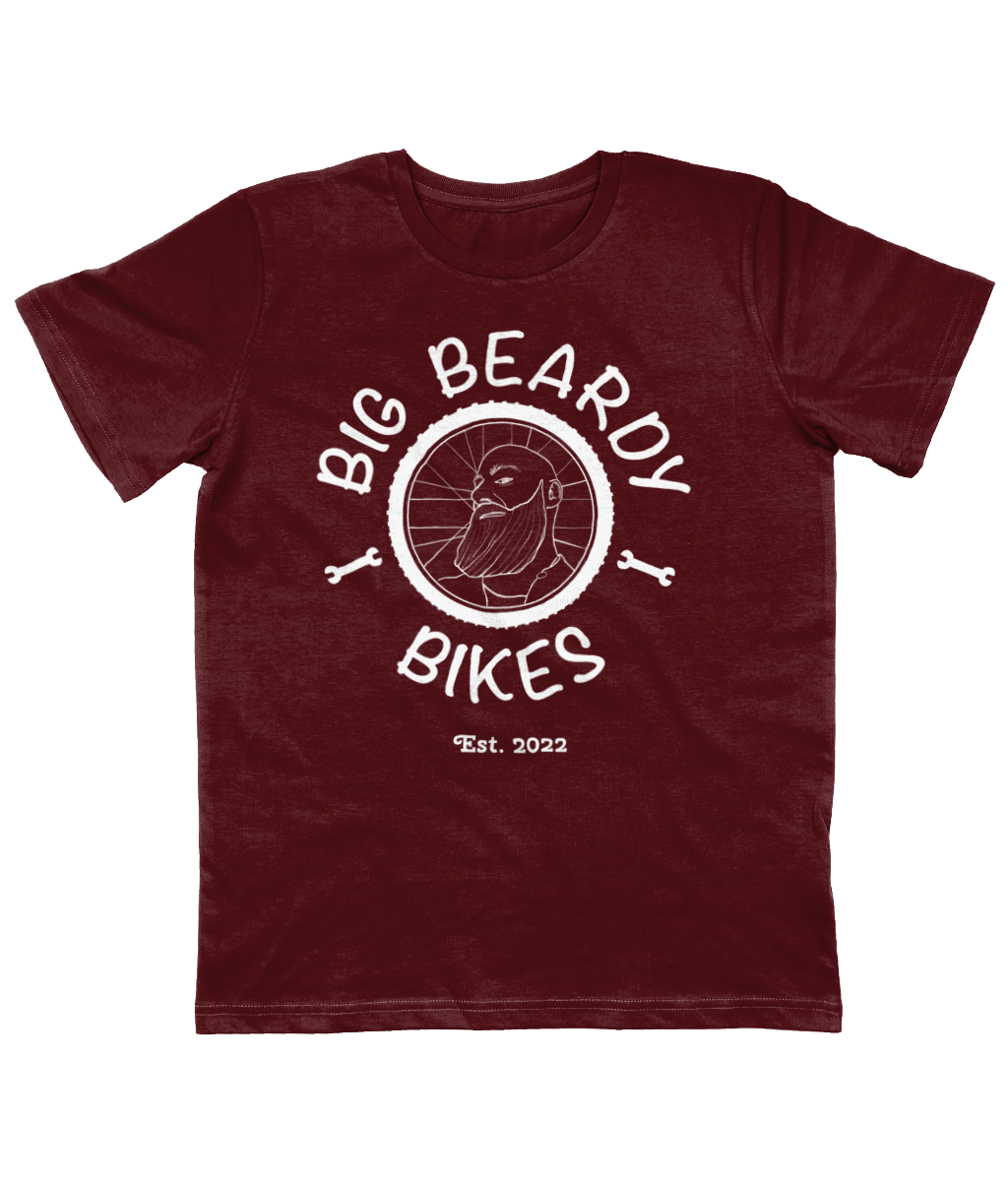 Big beardy bicycle mechanic EPJ01 Junior Classic Jersey T-Shirt burgundy - White Logo