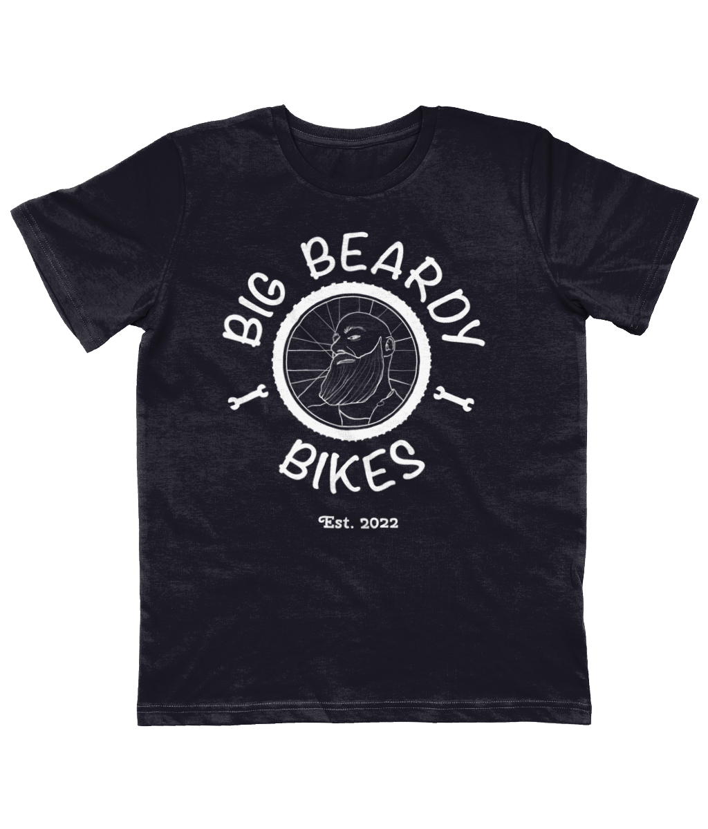 Big beardy bicycle mechanic EPJ01 Junior Classic Jersey T-Shirt sweet navy - White Logo