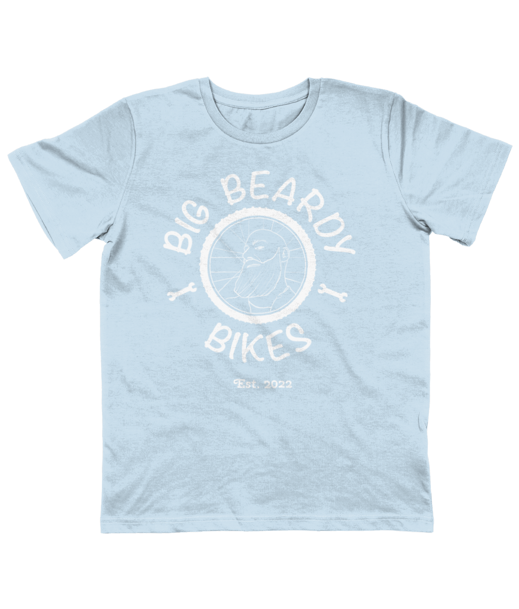 Big beardy bicycle mechanic EPJ01 Junior Classic Jersey T-Shirt light blue - White Logo